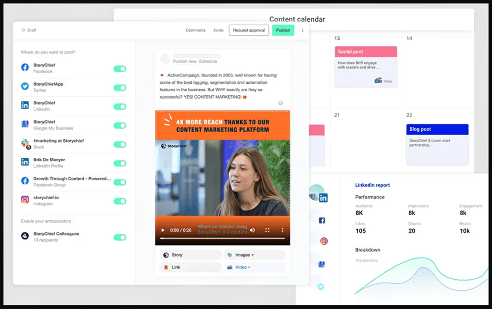 StoryChief screenshot - 35 Best Ecommerce Tools: Reviewed & Compared In 2024